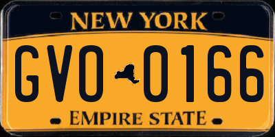 NY license plate GVO0166