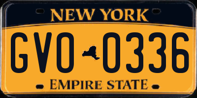 NY license plate GVO0336