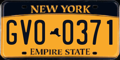 NY license plate GVO0371