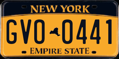 NY license plate GVO0441
