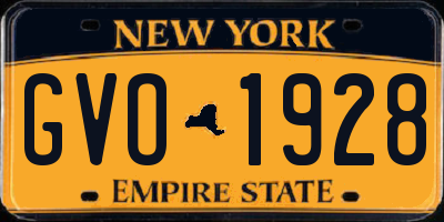 NY license plate GVO1928