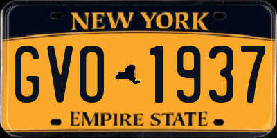 NY license plate GVO1937