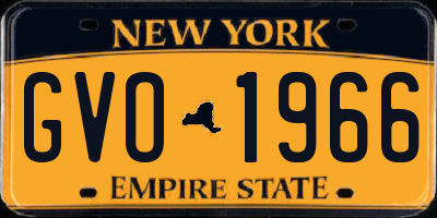 NY license plate GVO1966