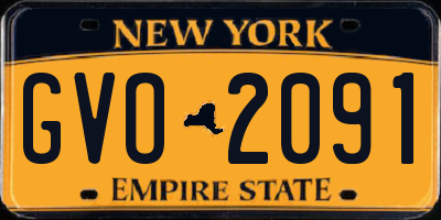 NY license plate GVO2091