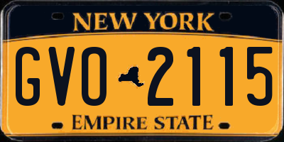 NY license plate GVO2115