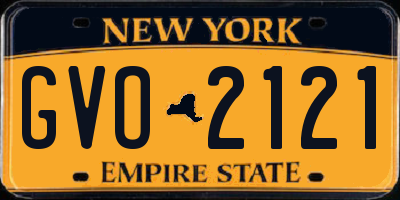 NY license plate GVO2121