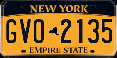 NY license plate GVO2135