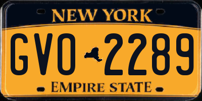 NY license plate GVO2289
