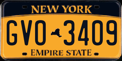 NY license plate GVO3409