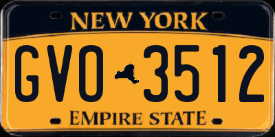 NY license plate GVO3512