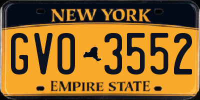 NY license plate GVO3552