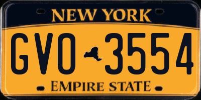 NY license plate GVO3554