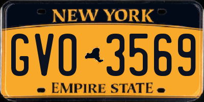 NY license plate GVO3569