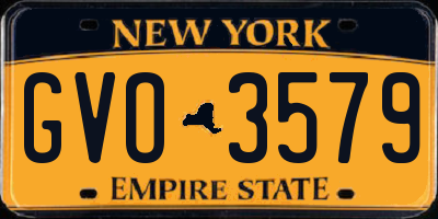 NY license plate GVO3579