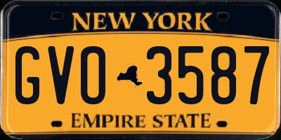 NY license plate GVO3587
