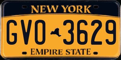 NY license plate GVO3629