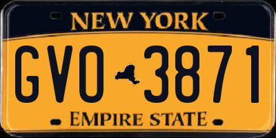 NY license plate GVO3871