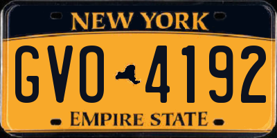 NY license plate GVO4192