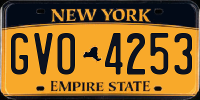NY license plate GVO4253
