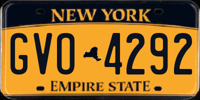 NY license plate GVO4292