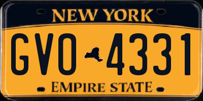 NY license plate GVO4331