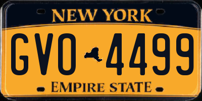 NY license plate GVO4499