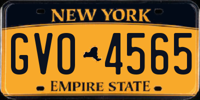 NY license plate GVO4565