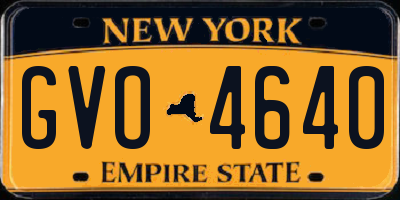 NY license plate GVO4640