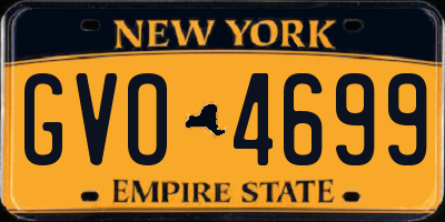 NY license plate GVO4699