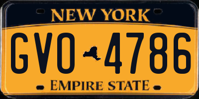 NY license plate GVO4786