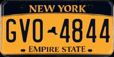 NY license plate GVO4844