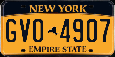 NY license plate GVO4907