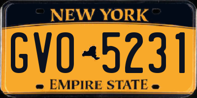 NY license plate GVO5231