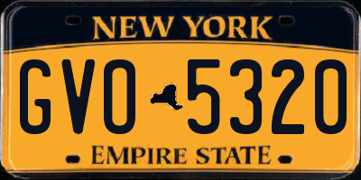 NY license plate GVO5320
