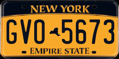 NY license plate GVO5673