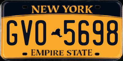 NY license plate GVO5698
