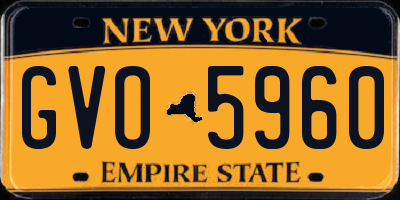 NY license plate GVO5960