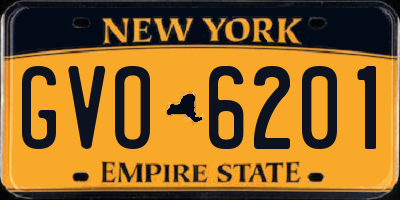 NY license plate GVO6201