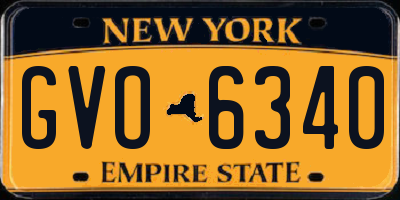 NY license plate GVO6340