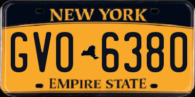 NY license plate GVO6380