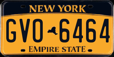 NY license plate GVO6464