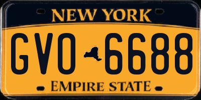 NY license plate GVO6688