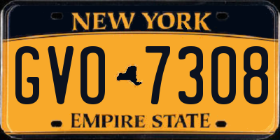 NY license plate GVO7308