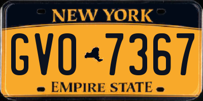 NY license plate GVO7367