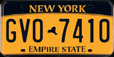 NY license plate GVO7410