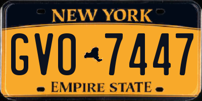 NY license plate GVO7447