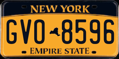 NY license plate GVO8596