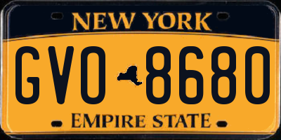 NY license plate GVO8680
