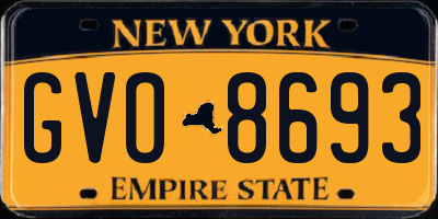 NY license plate GVO8693