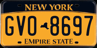 NY license plate GVO8697
